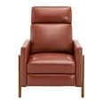 thumbnail image 6 of Reed Caramel Top Grain Leather Wood Frame Push Back Recliner, 6 of 16