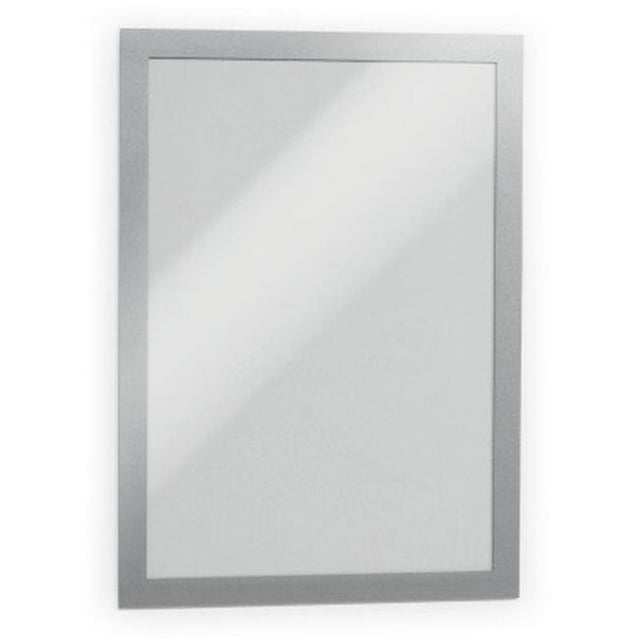 Durable Office Products 476823 Duraframe Magnetic Self-Adhesive Frame, Silver - 2 per Pack
