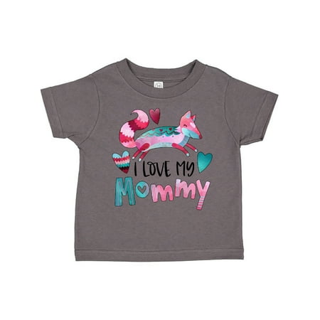 

Inktastic I Love My Mommy Pink and Blue Fox with Hearts Gift Toddler Boy or Toddler Girl T-Shirt