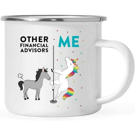 

Andaz Press Funny Quirky 11oz. Stainless Steel Campfire Coffee Tea Mug Thank You Gift Other Financial Advisors Me Horse Unicorn 1-Pack