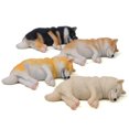 thumbnail image 1 of Set de estatuas de jardín Sleeping Shiba Inu y Husky Resin, 1 of 2