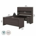 thumbnail image 3 of Studio C 72W U Shaped Desk with Hutch & Drawers in Storm Gray - Engineered Wood, 3 of 6