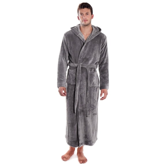 Simplicity Solid Durable Pockets Hooded Robe (Men's or Women's) 1 Pack