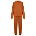 thumbnail image 6 of Womens 2 Piece Sweatsuits Oversized Hoodies Sweatshirt Wide Leg Sweatpants Matching Sets Lounge Tracksuits Outfits Orange S, 6 of 7