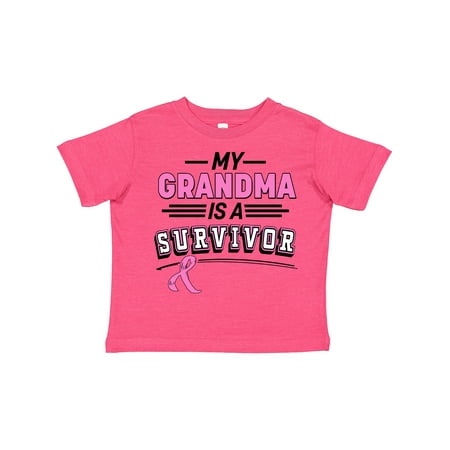 

Inktastic My Grandma is a Survivor Breast Cancer Awareness Gift Toddler Boy or Toddler Girl T-Shirt