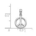 thumbnail image 3 of 14k White Gold 3-D Large Peace Symbol Pendant, 3 of 5