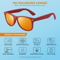 thumbnail image 5 of LINVO Classic Retro Polarized Red Orange Sunglasses for Men Women Fishing Driving Hiking, 5 of 7