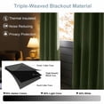 thumbnail image 2 of OVZME Kalme 2 Panels Sage Green Grommet Blackout Curtains 84 inch Length, Thermal Insulated Room Darkening Curtain Drapes for Living Room Bedroom, Each W40 x L84 inch, Sage Green, 2 of 9