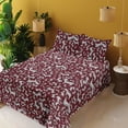 thumbnail image 2 of Ambesonne Zebra Fitted & Flat Sheet with Sham 3 Pcs Set, Wild Animal Illustration Art, Twin, Raspberry and White, 2 of 5