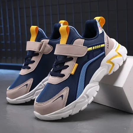 

GEDER-SA Kids Sneakers Lightweight Breathable Hook And Loop Fastener Sports Shoes Outdoor Running Walking Boys And Girls