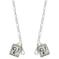 thumbnail image 1 of Silvertone Pebble Border Initial - V Silvertone Face Mask Necklace, 1 of 2