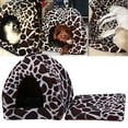 thumbnail image 2 of Cute Soft Sponge Strawberry Pet Cat Dog House Bed Warm Cushion Basket（Leopard XL）, 2 of 6