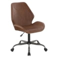 thumbnail image 1 of Scranton & Co Modern Office Chair in Saddle Brown Faux Leather Titanium Base, 1 of 10