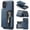 Blue, variant on For iPhone 15 6.1" RFID Blocking 2 In 1 Detachable Leather Wallet With Popup Button Multi-Card Slot Zipper Pocket Magnetic Phone Case,Purple,For iPhone 15
