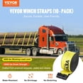 thumbnail image 2 of Correas para camiones VEVOR, 4 x 12 m, resistentes, con ganchos planos, 8164 kg, paquete de 10, 2 of 9