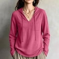 thumbnail image 2 of Hooded Sweatshirts for Women Casual Drawstring Solid Color Loose Fit Long Sleeve Casual Pullover Fall and Winter Hoodies, 2 of 9