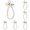 White 6Packs, variant on Women's Faux Pearl Keychain Golden Car Key Chain Backpack Key Pendant Accessory Key Ring Hanger Gift For Loved Ones Heart Shaped Car Key Holder