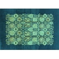 thumbnail image 1 of Ahgly Company Machine Washable Indoor Rectangle Oriental Turquoise Blue Industrial Area Rugs, 5' x 8', 1 of 4