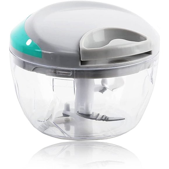 Manual Food Chopper, Vegetable Chopper Mincer Blender to Chop Fruits Vegetables Nuts Herbs Onions Garlics for Salsa Salad Pesto Coleslaw Puree