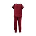 thumbnail image 4 of Conjunto médico femenino, lavable a máquina, transpirable, duradero, pantalones para correr, enfermera Vino rojo, 4 of 8