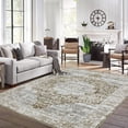 thumbnail image 2 of FairOnly 5'x7'Distressed Floral Rugs for Living Room Vintage Low Pile Non Slip Non Shedding Stain Resistant Area Rug for Bedroom Playroom,khaki, 2 of 7