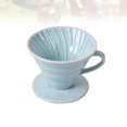 thumbnail image 4 of 1pc Ceramic Cone Shape Design Coffee Filter Cup Coffeepot Handmade Coffee Maker for Home Office (Sky-blue for 1-2 People Use), 4 of 8