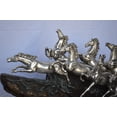thumbnail image 5 of Nifao Eight Horses Running Bronze Statue Silver Finish – Garden Outdoor Decor Sculpture, 59"L x 20"W x 28"H, 5 of 10