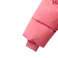thumbnail image 4 of AINIYS Girls Winter Coat Thickened Long Hooded Puffer Jacket Kids Windproof Warm Full Zip up Button Down Quilted Padded Down Waist Drawstring Jackets with Pockets Pink 9-10Years, 4 of 4