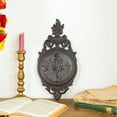 thumbnail image 4 of Sungmor Ornate Cast Iron Wall Art Plaque, Classical Woman Relief in French Country Style, Decorative Wall Sculpture - Vintage Hanging Decor for Home, Garden, or Patio, Rustic Black Finish, 4 of 8