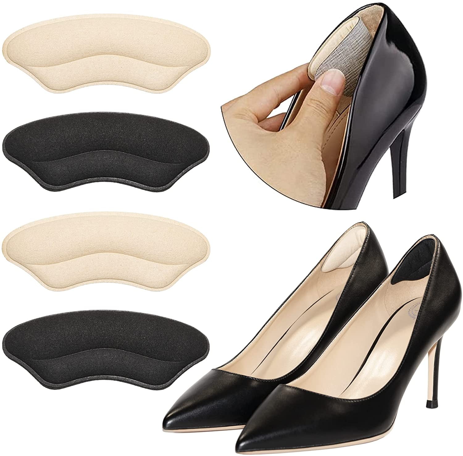 Coolmade 10 Pairs Heel Grips Liner Cushions Inserts for Loose Shoes
