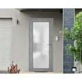thumbnail image 3 of Front Exterior Prehung Metal-Plastic Door Frosted Glass / Manux 8102 Grey Ash / Office Commercial and Residential Doors Entrance Patio Garage 36" x 80" Left-hand Inswing, 3 of 6