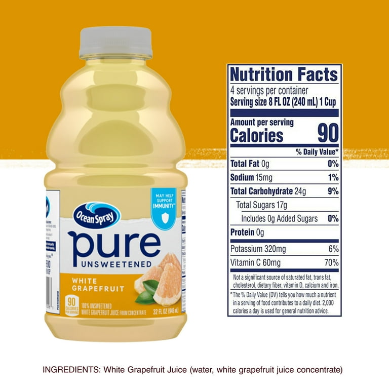 Ocean Spray® Pure Unsweetened White Grapefruit, 100% White
