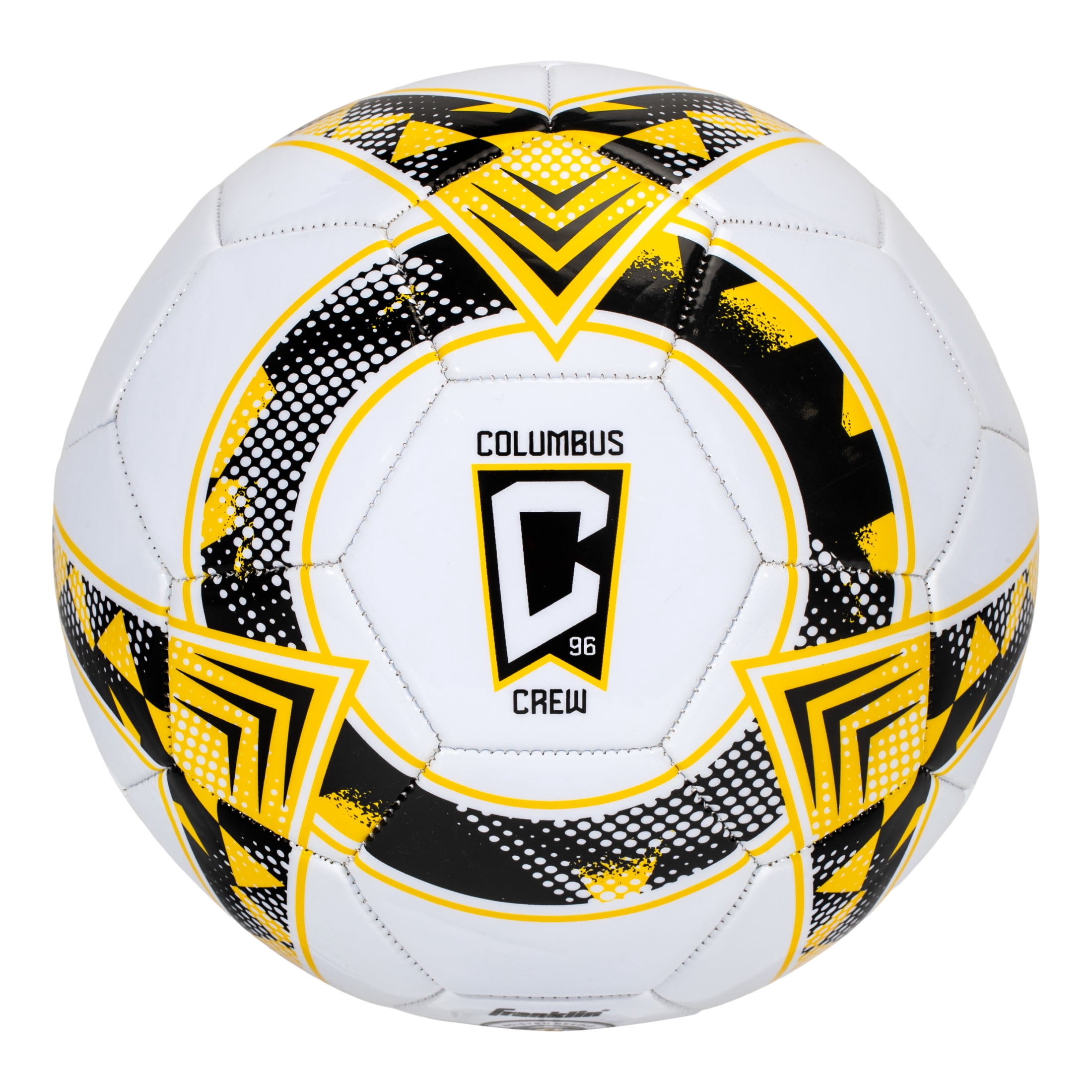 Franklin Sports MLS Columbus Crew SC Soccer Ball - Official Size 5 Soccer Ball - Regulation Size + Weight Soccer Ball for Kids + Adults - Boys + Girls Soccer Ball - Air Pump Included