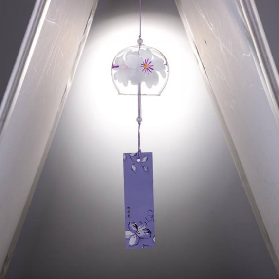 Alvage Japanese Wind Chimes Romantic Cherry Wind Bells Handmade Glass Japanese Style Pendant for Birthday Gift Outdoor or Indoor Home Decors