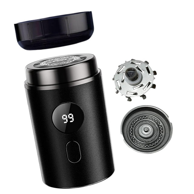 Travel Men Shaver, Camiseta de cabello de cara, USB Compact Mini Shaver Facial Barba Barba Timmer para afeitado de negocios, coche de oficina 2 cabezas de afeitar