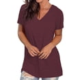 thumbnail image 6 of TEMOFON Women Plus Size Tops Casual Summer T-Shirts V Neck Short Sleeve Tunic Tops Casual Loose Shirts for Women, 6 of 6