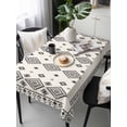 thumbnail image 6 of Boho Geometric Table Cloth, Waterproof Tablecloth for Rectangle Tables, Simple Farmhouse Nation Abstract Motifs Reusable Washable Fabric Table Cover for Restaurant Kitchen Dining Tables 60"x120", 6 of 9