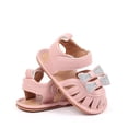 thumbnail image 4 of Zshosam Infant Sandals Baby Girl Sandals Flower Soft Sole Anti Slip Rubber Wedding Dress Flats Toddler First Walking Shoes Size 5,(Pink Infant 5), 4 of 7