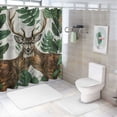 thumbnail image 7 of Orinis Lief, Ince Nordic Banana Leaf Tropical Plants Natural Wood Grain Hotel Bathroom Shower Curtain, Washable Shower Curtain, 7 of 7