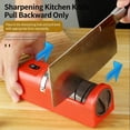 thumbnail image 3 of Automatic Kitchen Knife Sharpener, Electric Knife Sharpener for Kitchen with Diamond Abrasive Wheel, 3-Stage Precision Sharpening, Non-Slip Suction Base, for All Knives & Scissors (Red), 3 of 8
