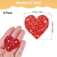 thumbnail image 3 of Uxcell 6-Pack Parches de Corazón de Strass para Planchar 3.5cm Adhesivos Brillantes para DIY/Ropa/Zapatos/Bolsas, 3 of 7