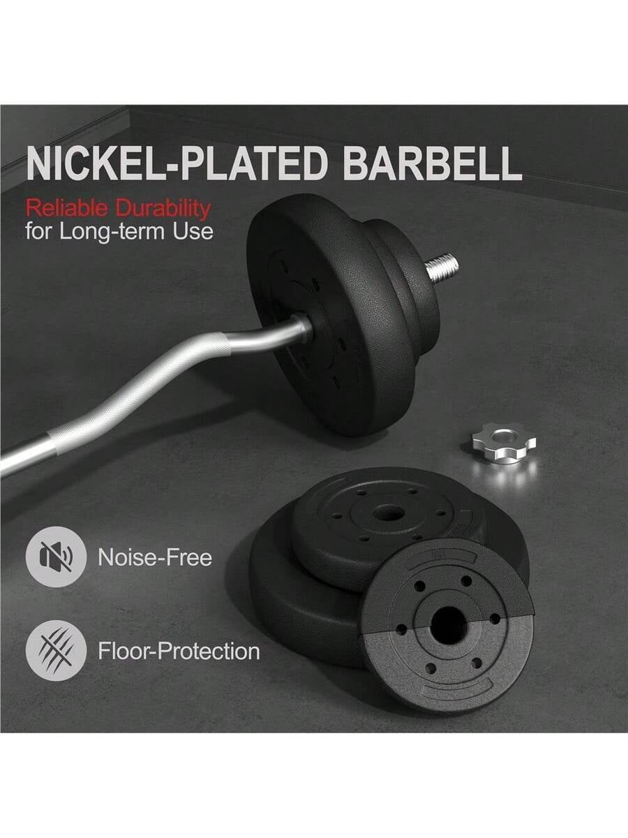 XX 44lb Detachable Barbell Weight Set With Plates And Star Locks Weight Lifting Bars Set For Strength Training