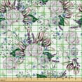 thumbnail image 2 of Ambesonne Floral Fabric by the Yard Upholstery, Roses Gypsophila Lavender, 10 Yards, Pale Mauve White and Green, 2 of 5