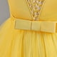thumbnail image 4 of Vestidoo Formal Vestido sin mangas con cuello redondo Jersey para niñas Vestido de dama de honor de boda Ygjytge Amarillo 7 - 8 años para Niña, 4 of 9
