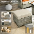 thumbnail image 3 of XIZZI Outdoor Patio Furniture Set PE Wicker Rattan 3 Seat Sofa Conversation Set with Chair and Ottoman,Beige, 3 of 7