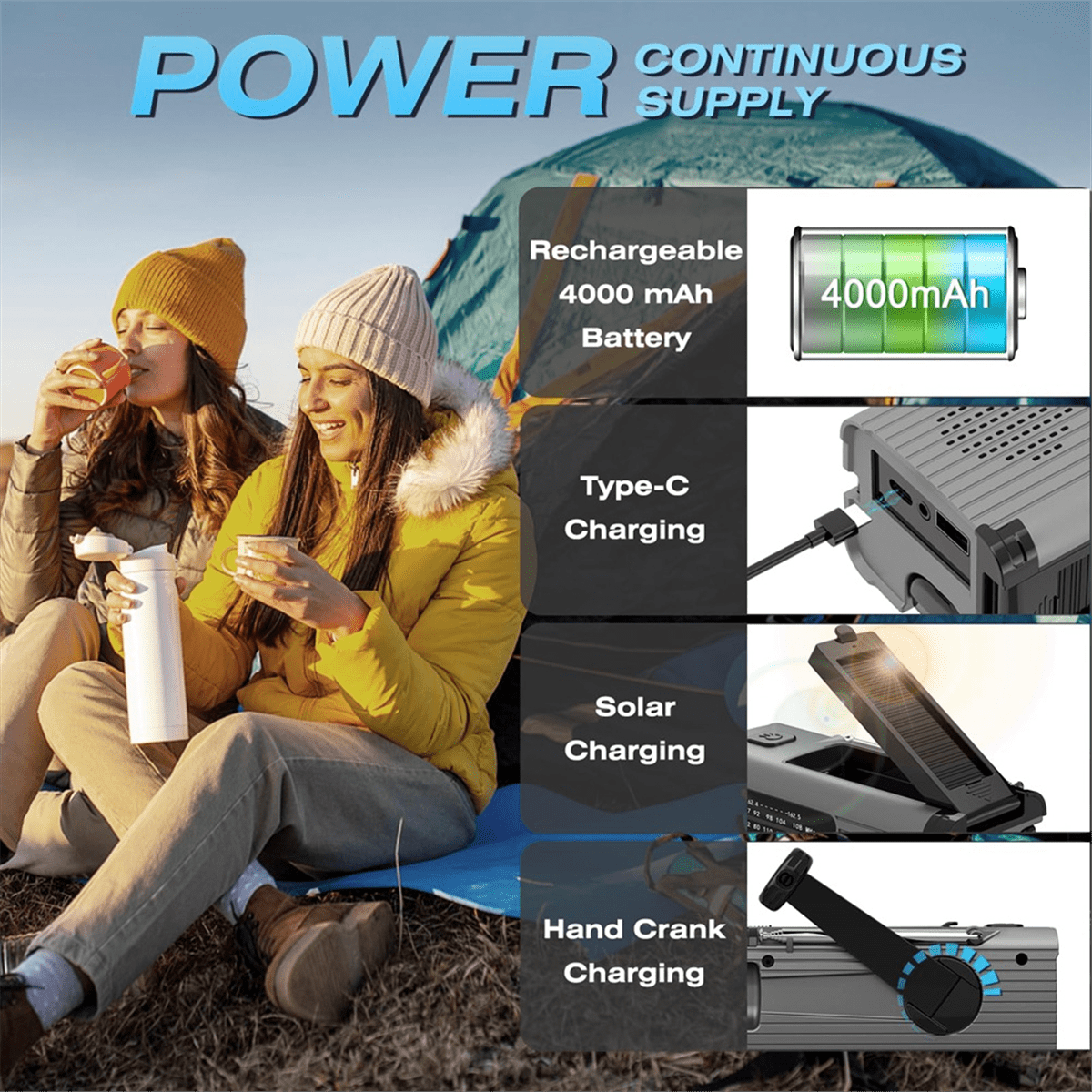 1 x Emergency Weather Radio-Gray