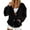 Black, variant on Drop Shoulder Velvet Cardigan Women Oversized Sweatshirt Chill Casual Tops Fashion Fall Campus Outfits Jackets with Button Details Brown XL