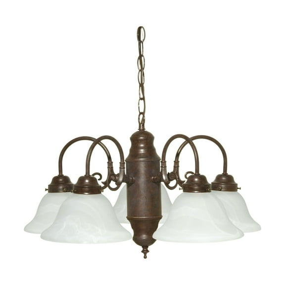 Nuvo 60-1291 - 5 Light Chandelier w/ Alabaster Glass