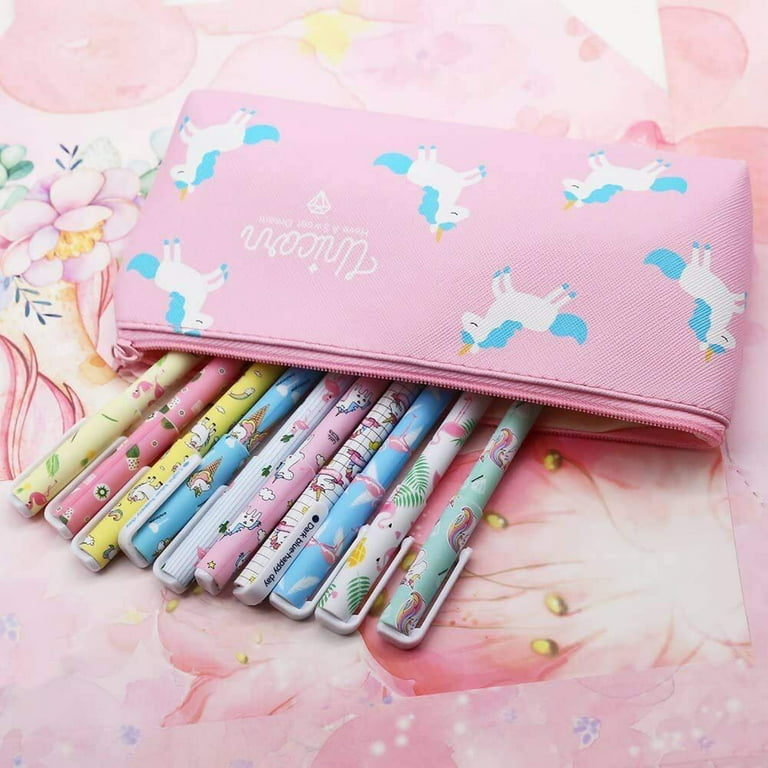 Pencil Cases For 12 Years Old Girls Kawaii Unicorn Kit Leather