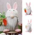 thumbnail image 3 of Trayknick Easter Bunny Plush Doll Rabbit Ears Flower/Carrot Cute Gift Happy Easter Desktop Faceless Gnome Stuffed Ornament Party Supplies, 3 of 8